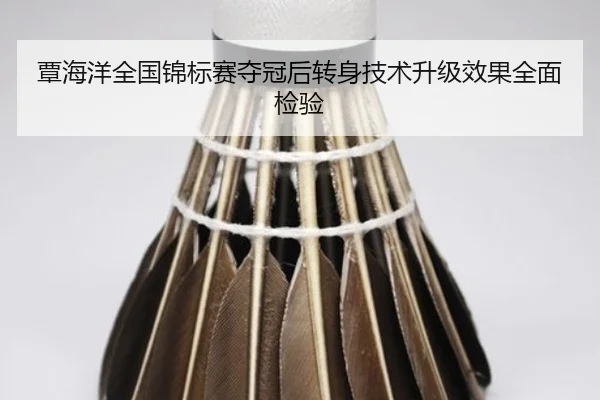 覃海洋全国锦标赛夺冠后转身技术升级效果全面检验